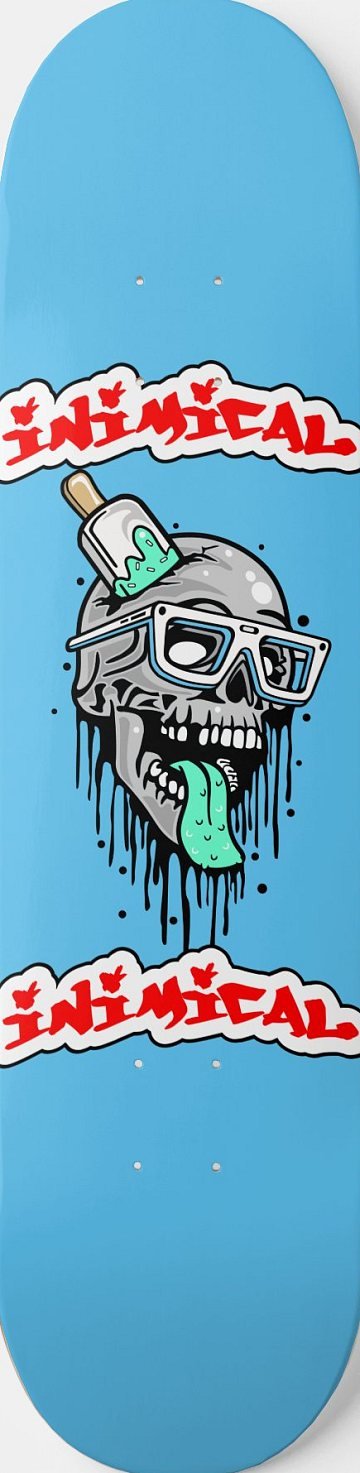 Colored Skull skateboard deck