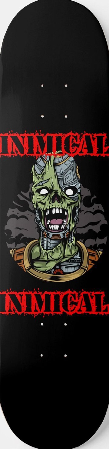 Zombie Skull skateboard deck