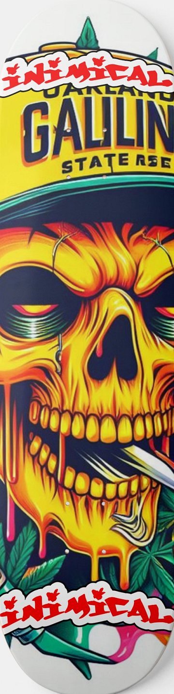 Oakland Yellow Skull skateboard deck