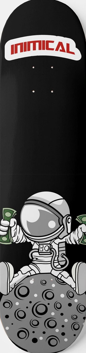 Space Bucks skateboard deck