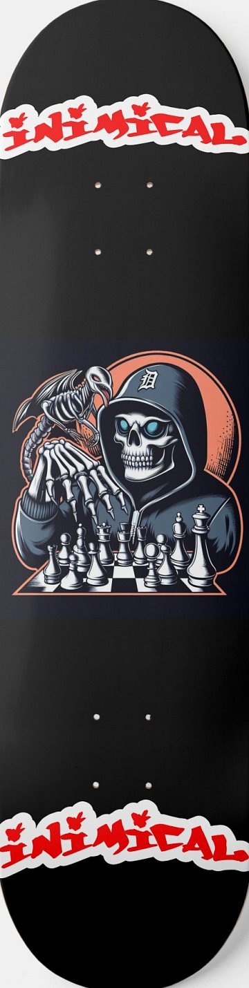 Detroit Chess Reaper skateboard deck