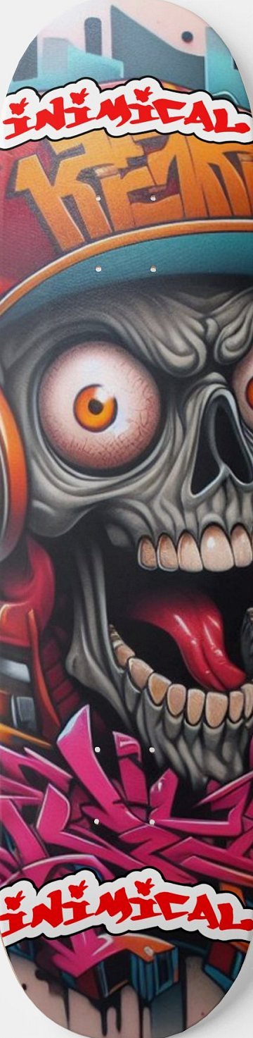 Illin' Skully skateboard deck