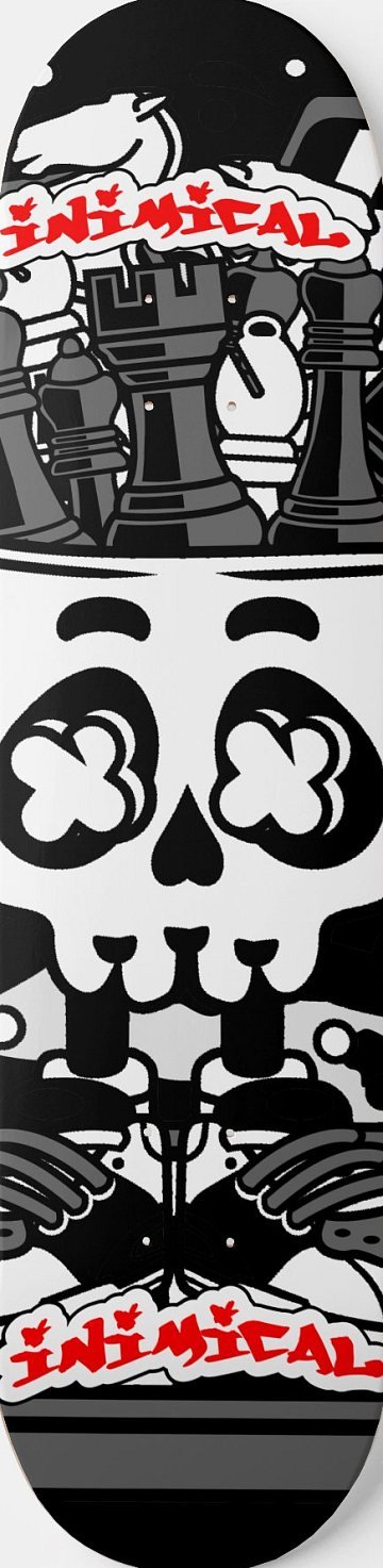 Chess Skull skateboard deck