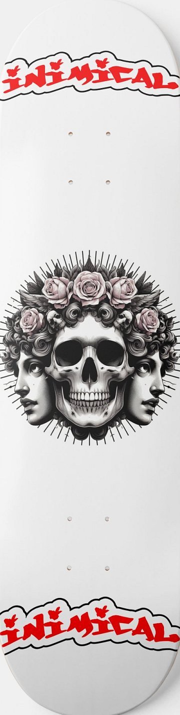 Rose Skull skateboard deck