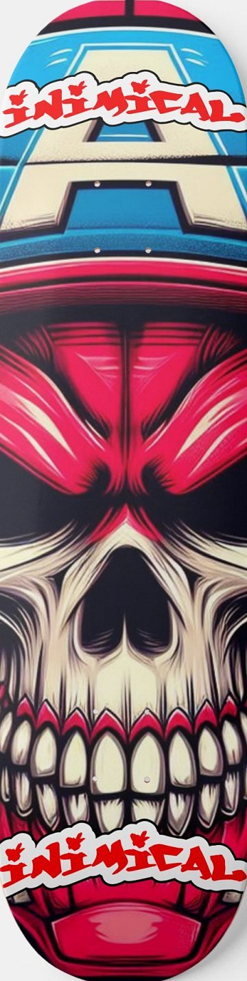 Red Skull skateboard deck