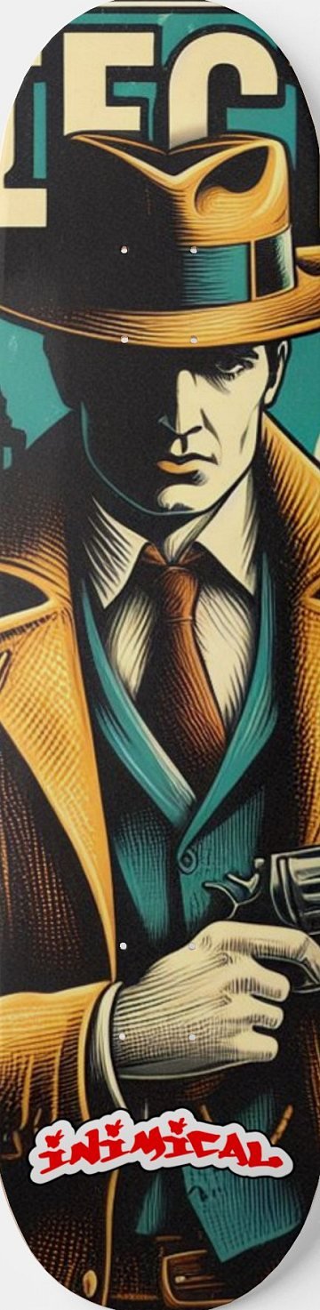 Pulp Detective skateboard deck