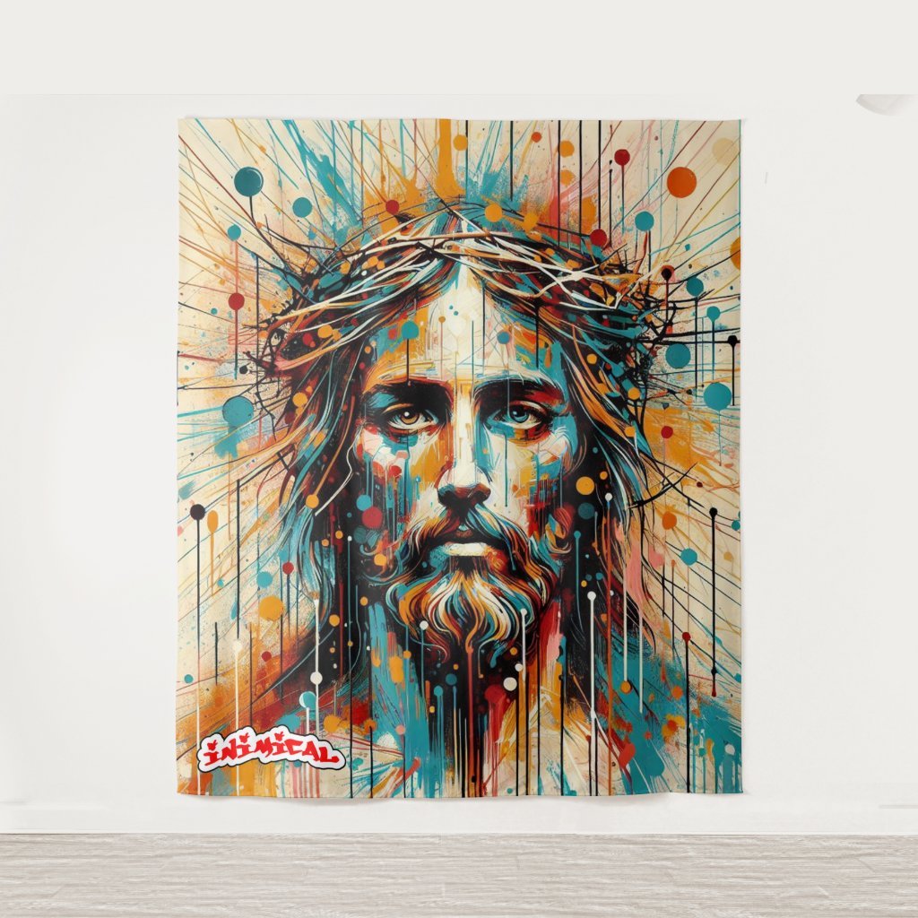 Inimical Face of Christ Tapestry