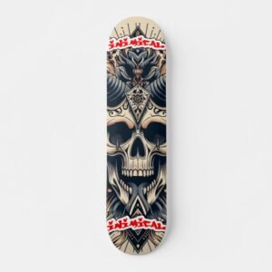 Inimical Viking Skull  Skateboard