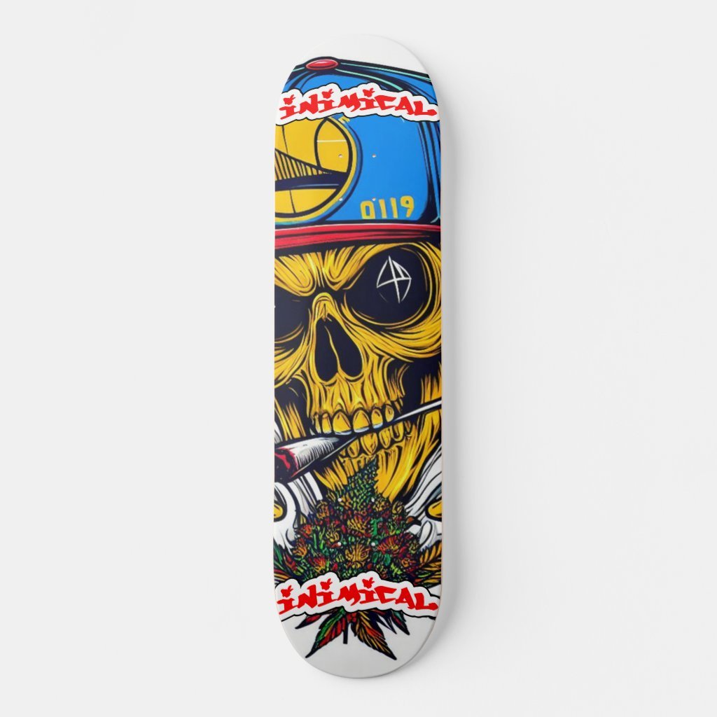 Inimical Golden State Skull Skateboard